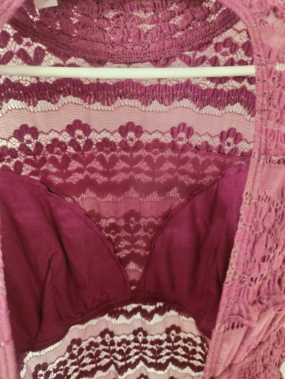 Free People Angelina Bodysuit in Winetasting Sz Med